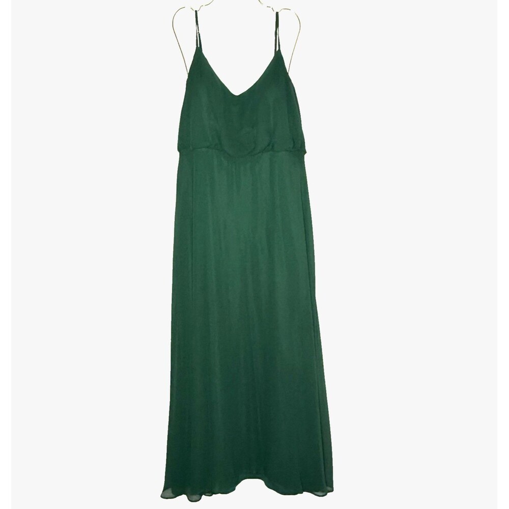 Birdy Grey Women's Emerald Green Blouson Formal Holiday Party Chiffon Dress XL